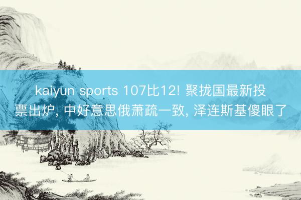 kaiyun sports 107比12! 聚拢国最新投票出炉， 中好意思俄萧疏一致， 泽连斯基傻眼了