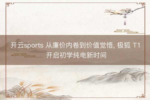 开云sports 从廉价内卷到价值觉悟， 极狐 T1 开启初学纯电新时间