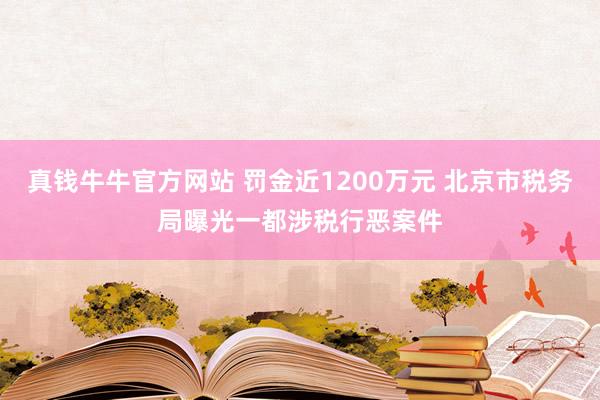 真钱牛牛官方网站 罚金近1200万元 北京市税务局曝光一都涉税行恶案件