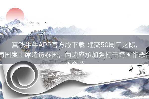 真钱牛牛APP官方版下载 建交50周年之际,越南国度主席造访泰国,两边应承加强打击跨国作恶合营