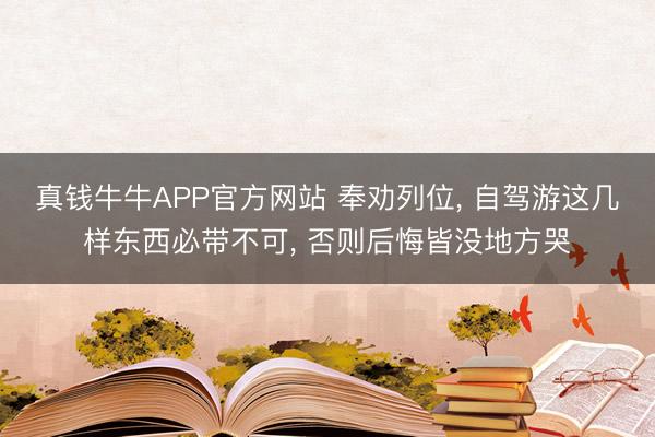 真钱牛牛APP官方网站 奉劝列位, 自驾游这几样东西必带不可, 否则后悔皆没地方哭
