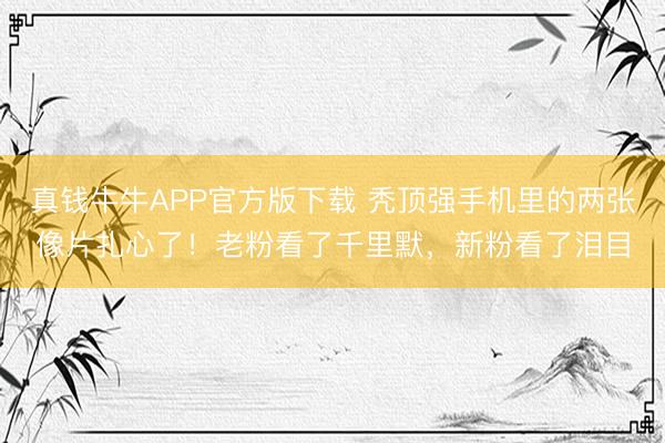 真钱牛牛APP官方版下载 秃顶强手机里的两张像片扎心了!老粉看了千里默,新粉看了泪目