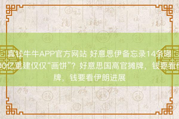 真钱牛牛APP官方网站 好意思伊备忘录14条曝光：3000亿重建仅仅“画饼”？好意思国高官摊牌，钱要看伊朗进展